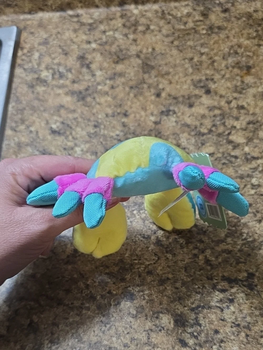 Bark Yellow, Blue, Pink Plush Moe The‎ Mosaic Crab Dog Toy NWT SMALL 0-20 Pounds